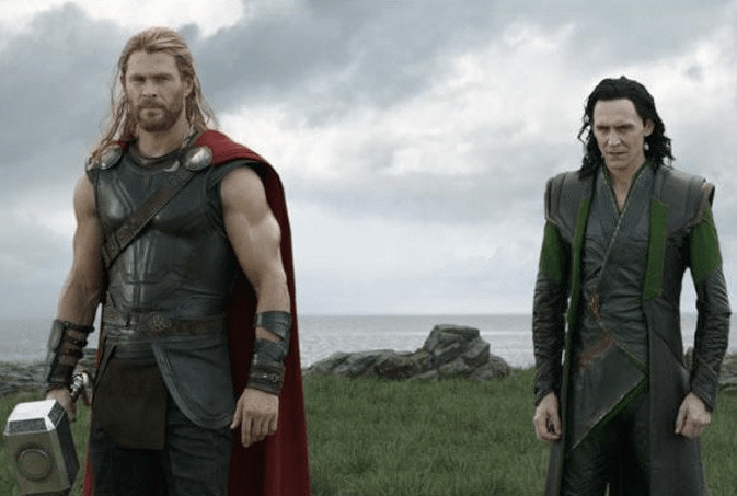CHRIS HEMSWORTH as "Thor" and TOM HIDDLESTON as "Loki" in Marvel Studios' "Thor- Ragnarok." (Photo- Marvel Studios)